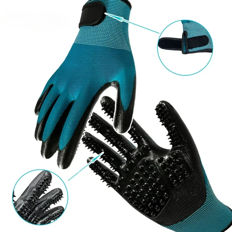 Hair Grooming Glove For Pet Dog Cat Bathing Silicone Massage Brush Dipping Gumming Rubber Gloves Combgrooming for dogs