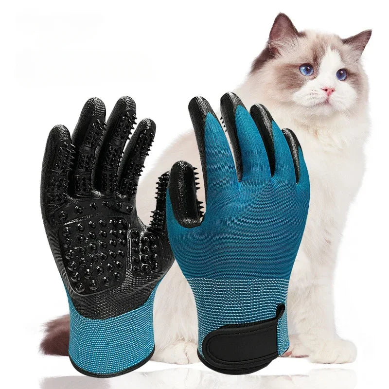 Hair Grooming Glove For Pet Dog Cat Bathing Silicone Massage Brush Dipping Gumming Rubber Gloves Combgrooming for dogs