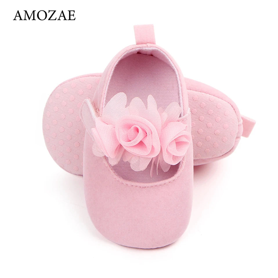 2025 New Cute Floral Baby Shoes For Newborn Infant Toddler Girl Princess Shoes Soft Sole Prewalker Anti-slip Baby Shoes 0-18M