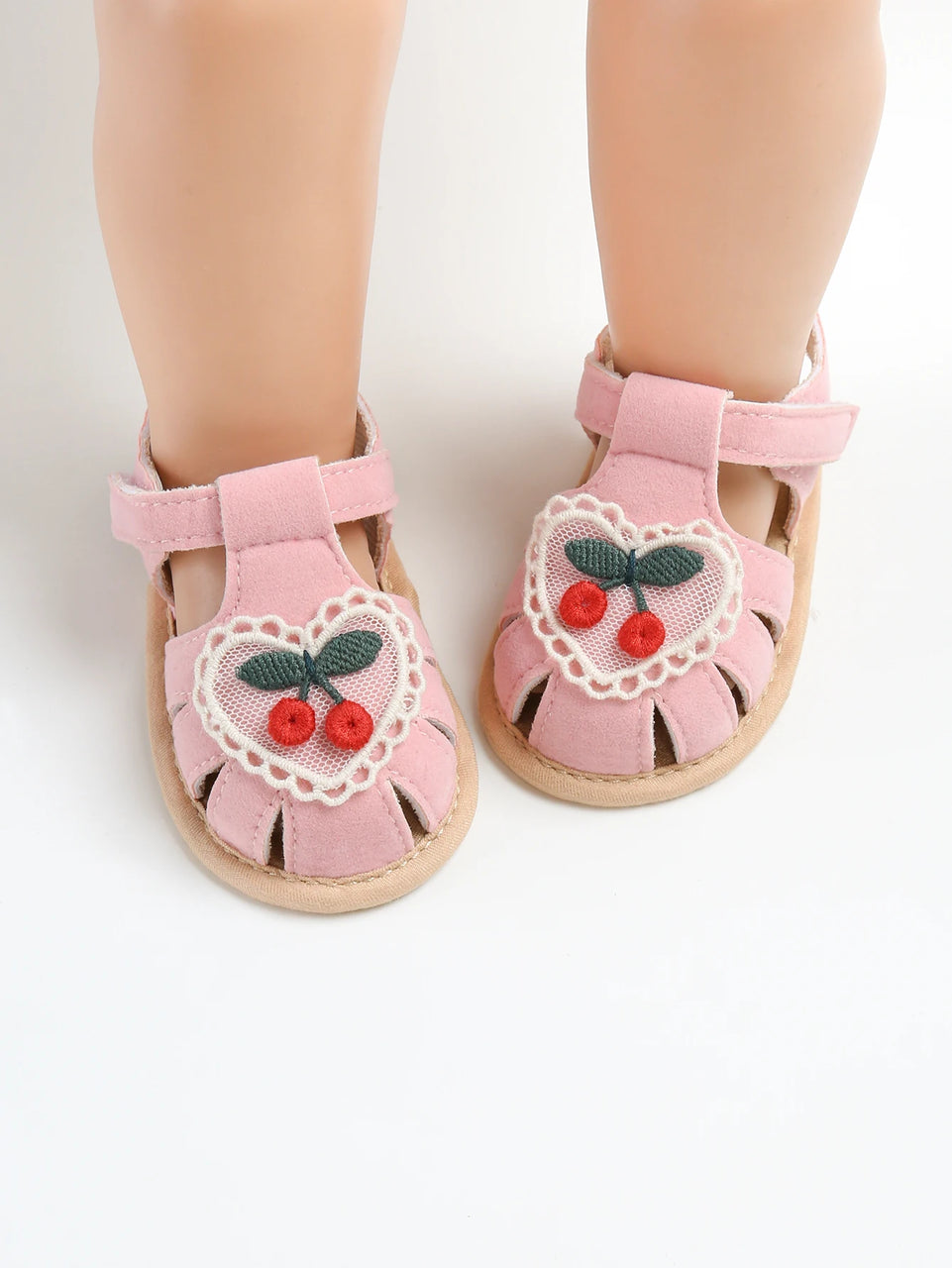 Baby girl sandals summer cherry cloth sole shoes newborn baby shoes first walking shoes